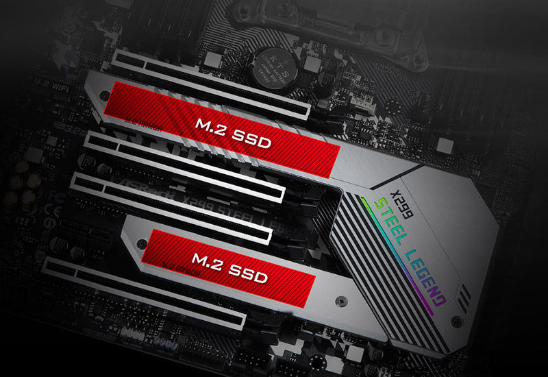 M.2 x 2 (Gen3x4 / SATA3 ) - SteelLegend